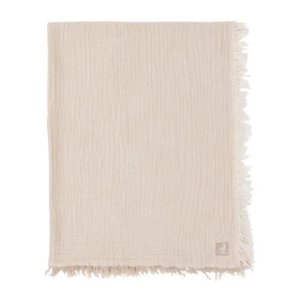 Jollein Deken Ledikant - 120 x 120 cm - Fringe Stripe Biscuit/Ivory GOTS