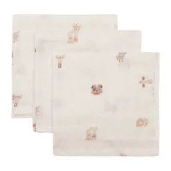 Jollein Hydrofiel Monddoekje - Animal Friends - 31x31 cm - 3 Stuks