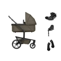 Joolz Day 5 Kinderwagen 4-in-1 - Hazel Brown | Cybex Cloud T Plus Autostoeltje - Sepia Black | Cybex Base T - Black