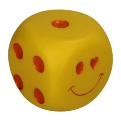 Kersten Ornament Dobbelsteen Smiley LED - Geel