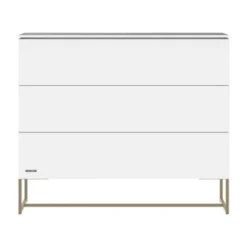 Kidsmill Intense II Babykamer Wit / Patinated Brass | Ledikant 60 x 120 cm + Commode