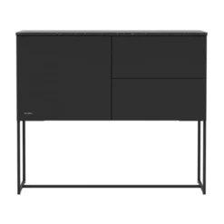 Kidsmill Intense II Commode 1D / 2L Mat Zwart - Zwart - Marmer Zwart