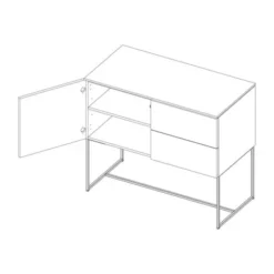Kidsmill Intense II Commode 1D / 2L Mat Wit - Zwart - Marmer Zwart