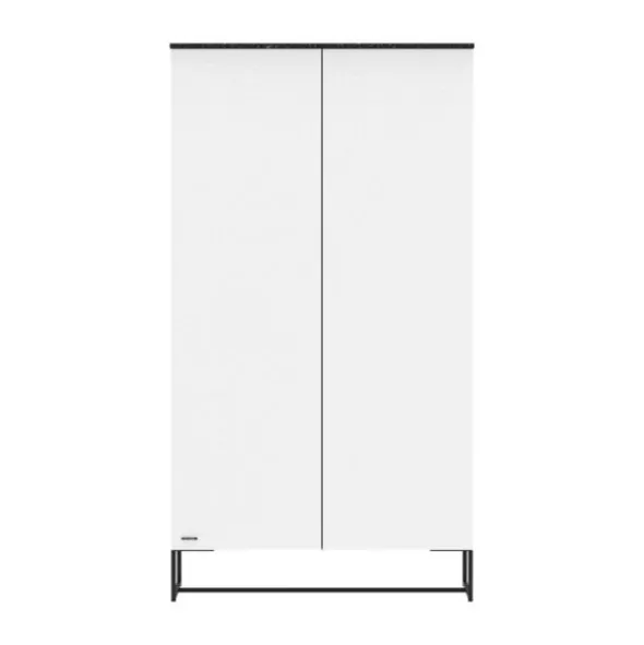 Kidsmill Intense II Kledingkast 2-Deurs Mat Wit - Zwart - Marmer Zwart