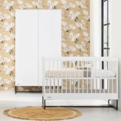 Kidsmill Intense II Kledingkast 2-Deurs Mat Wit - Zwart - Marmer Zwart