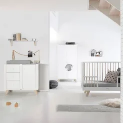 Kidsmill Lars Babykamer Wit / Naturel | Commode + Kast