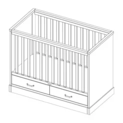 Kidsmill Newport Babybed Wit / Eiken 70 x 140 cm