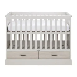 Kidsmill Newport Babykamer Incl. RVS Grepen - Oatmeal / Eiken | Ledikant 60 x 120 cm + Commode + Kast