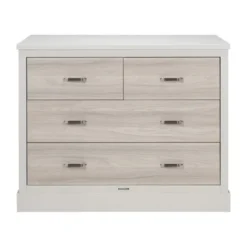 Kidsmill Newport Babykamer Incl. RVS Grepen - Oatmeal / Eiken | Ledikant 60 x 120 cm + Commode + Kast