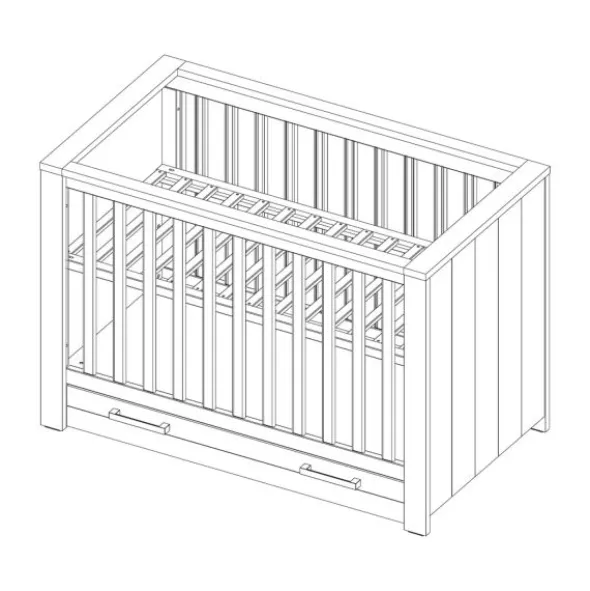 Kidsmill Sem Nautic Babybed Met Lade Grijs 60 x 120 cm