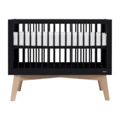 Kidsmill Sixties Babybed Zwart Mat / Naturel 60 x 120 cm