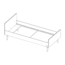 Kidsmill Sixties Bed Wit Mat / Walnoot 90 x 200 cm