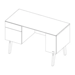 Kidsmill Sixties Bureau Wit Mat / Naturel