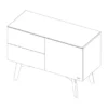 Kidsmill Sixties Commode Wit Mat / Walnoot