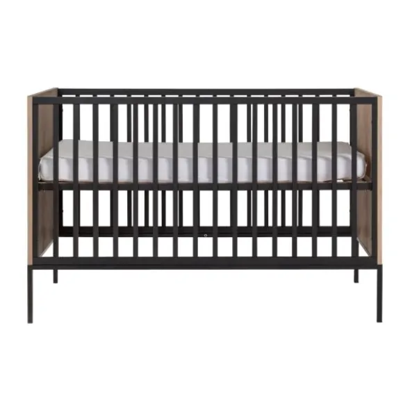 Kidsmill Vince Babybed Black / Oak 60 x 120 cm