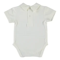 Klein Baby Romper Met Kraag - Korte Mouw - Mt. 50 - Off White