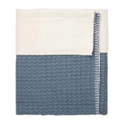 Koeka Amsterdam Wafel Wiegdeken - Maat 100 x 75 - Cotton Fleece - Bluestone