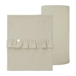 Koeka Faro Ruffle Set Ledikant - Laken En Hoeslaken - Sage