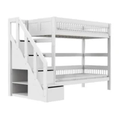 LIFETIME Breeze Stapelbed Met Trapkast - Wit