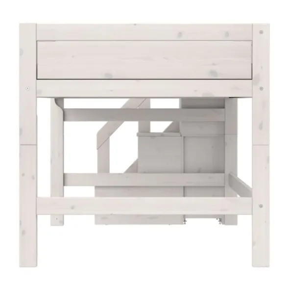 Life Time Halfhoogslaper Deluxe - White Wash - 120 cm - Met Trapkast