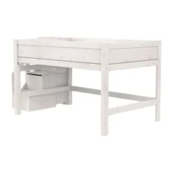 Life Time Halfhoogslaper Deluxe - White Wash - 120 cm - Met Trapkast