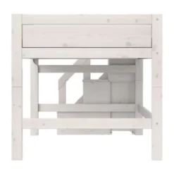 Life Time Halfhoogslaper Premium - White Wash - 120 cm - Met Trapkast