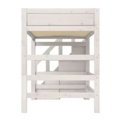 Life Time Hoogslaper Premium - White Wash - 177 cm - 120 cm - Met Trapkast