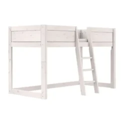 LIFETIME Kidsroom Hemelbed 4-In-1 - Premium Rolbodem - White Wash