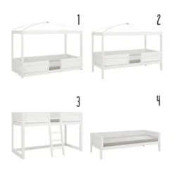 LIFETIME Kidsrooms 4 in 1 Bedcombinatie Wit Gelakt