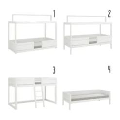 LIFETIME Kidsrooms 4 in 1 Bedcombinatie Met Dak Wit Gelakt
