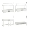 LIFETIME Kidsrooms 4 in 1 Bedcombinatie Met Dakframe Incl. Luxe Lattenbodem - Wit Gelakt