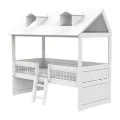 LIFETIME Kidsrooms Kajuitbed - Beachhouse - Met Trap & Luxe Lattenbodem - Wit