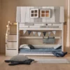LIFETIME Kidsrooms My Hangout Huisbed Met Trapkast - Premium Rolbodem - White-wash
