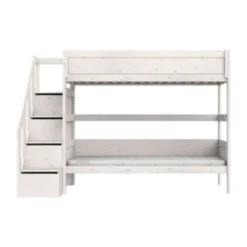 LIFETIME Kidsrooms Original Stapelbed Met Trapkast - Premium Rolbodem - White Wash