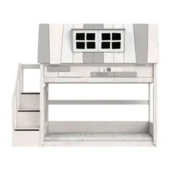 LIFETIME Kidsrooms Stapelbed Met Trapkast - Premium Rolbodem - White Wash
