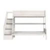LIFETIME Kidsrooms Stapelbed Familie Met Trapkast - 90/120x200 cm - Premium Rolbodem - White Wash