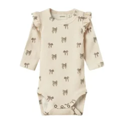 Lil' Atelier Bow Romper - Mt. 56 - Silver Peony