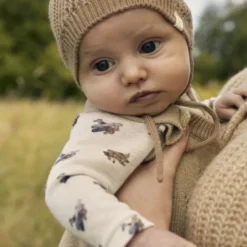 Lil' Atelier Detail Legging - Mt. 68 - Turtledove Melange