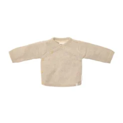 Little Dutch Gebreid Overslag Vestje - Maat 50 - Soft Beige Melee