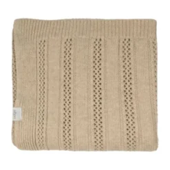 Lodger Gebreide Babydeken Pointelle Merino - 80 x 100 cm - Beige