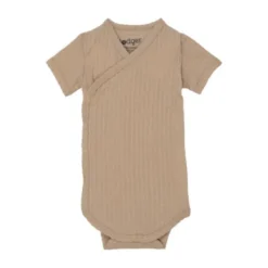 Lodger Seersucker Overslagromper - Korte Mouw - Mt. 62 - Beige