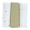 Lässig Swaddle & Burp L Multidoek - GOTS - 3pcs - 85 x 85 cm - Leave Olive