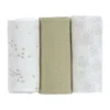 Lässig Swaddle & Burp M Multidoek - GOTS - 3pcs - 60 x 60 cm - Leave Olive / Milky