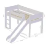 Manis-h Combinatie Halfhoogslaper Met Lattenbodem En Glijbaan - LOKE - 90x200 cm