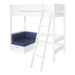 Manis-h FENRIS Combi Hoogslaper Met Lattenbodem Met Slaapbank - 90 x 160 cm - Snow White