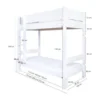 Manis-h MAIA Combinatie Hoog Stapelbed Met 2*Lattenbodem - 90 x 160 cm