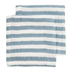 Meyco Baby Gingko Monddoekjes - 2 Stuks - 30 x 30 cm - Pre-Washed Hydrofiel - Offwhite/Soft Sand