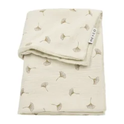 Meyco Baby Gingko Wiegdeken - 75 x 100 cm - Pre-Washed hydrofiel - Soft Sand | Babypark