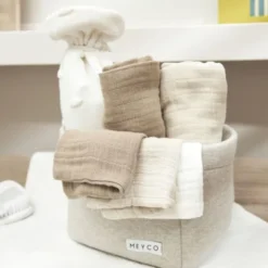 Meyco Baby Hydrofiele Monddoekjes - 3 Stuks - Offwhite/Soft Sand/Taupe