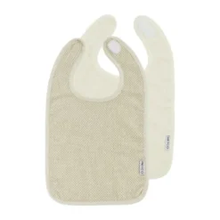 Meyco Baby Popcorn Slab Met Klittenband - 2 Stuks - Naturel/Soft Sand